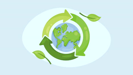 recycle arrows with world planet animation