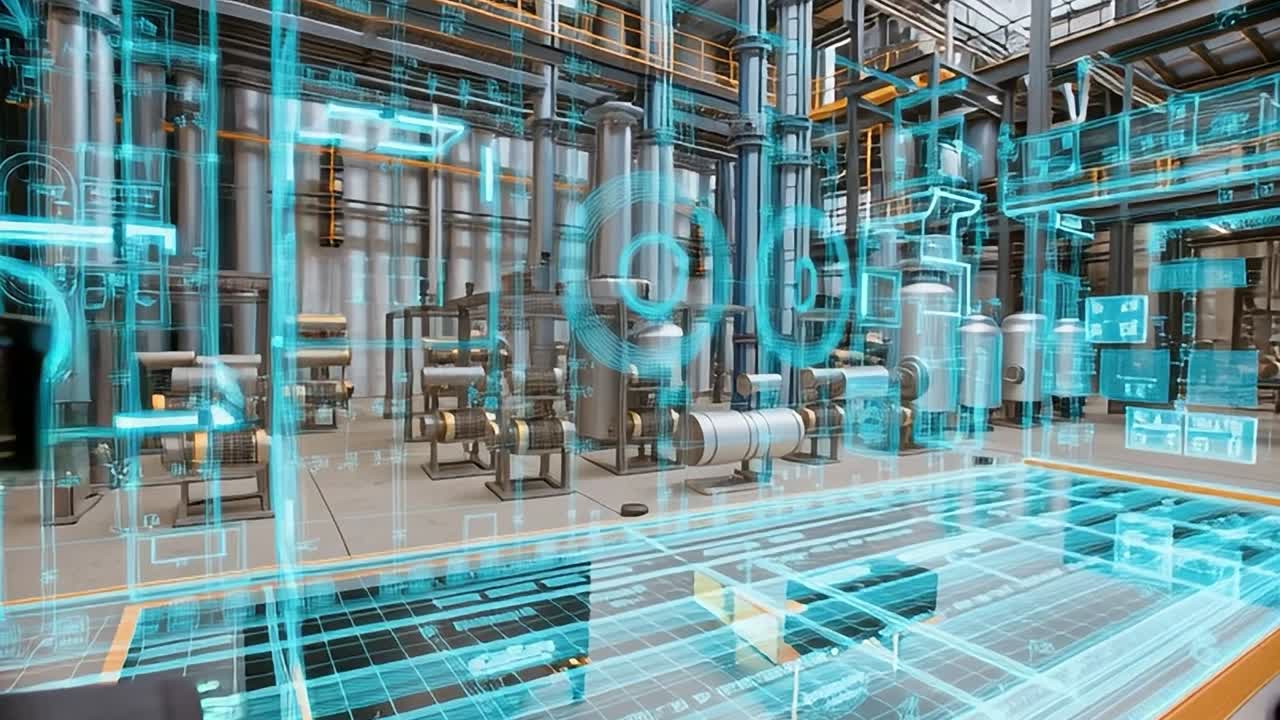 Dimostrazione di realtà virtuale in un contesto industriale ad alta tecnologia