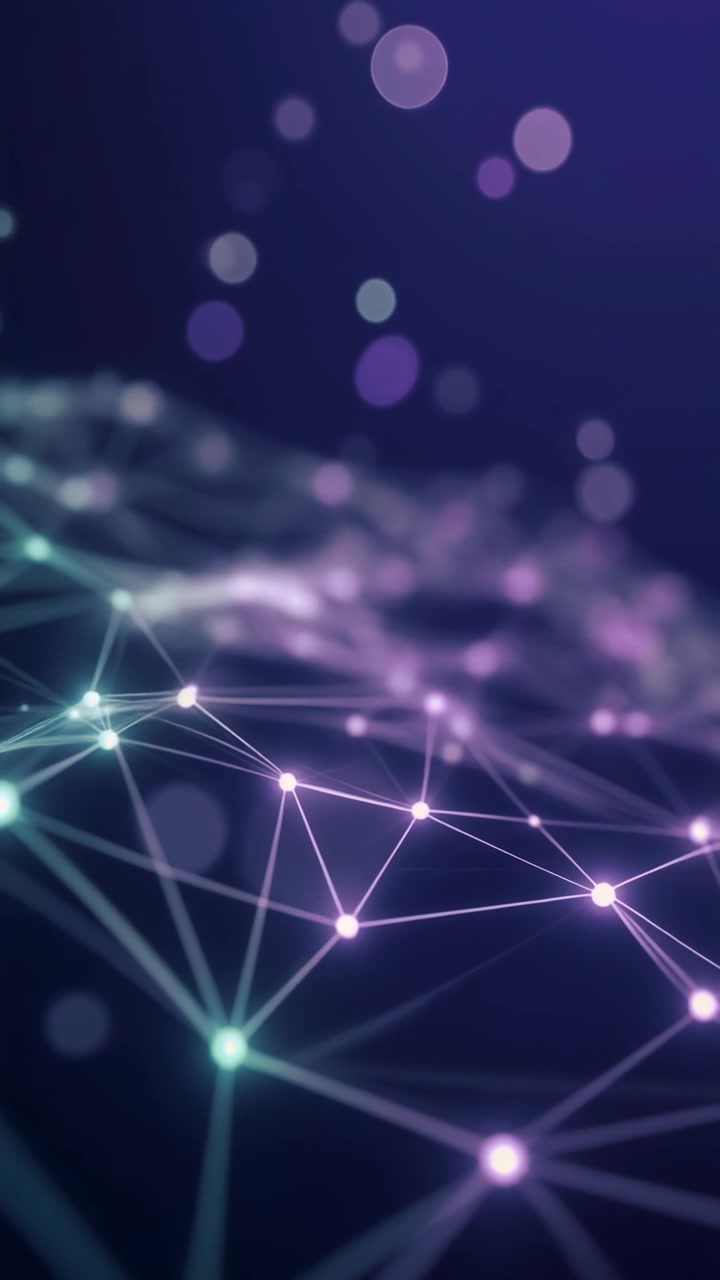 Abstract Digital Network Connection with Glowing Nodes and Lines