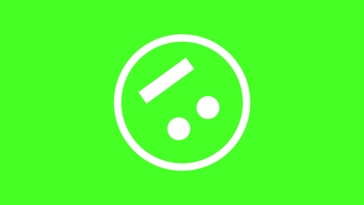 Emoticon Neutral Face Rotating in the Middle with Green Screen Background 4k