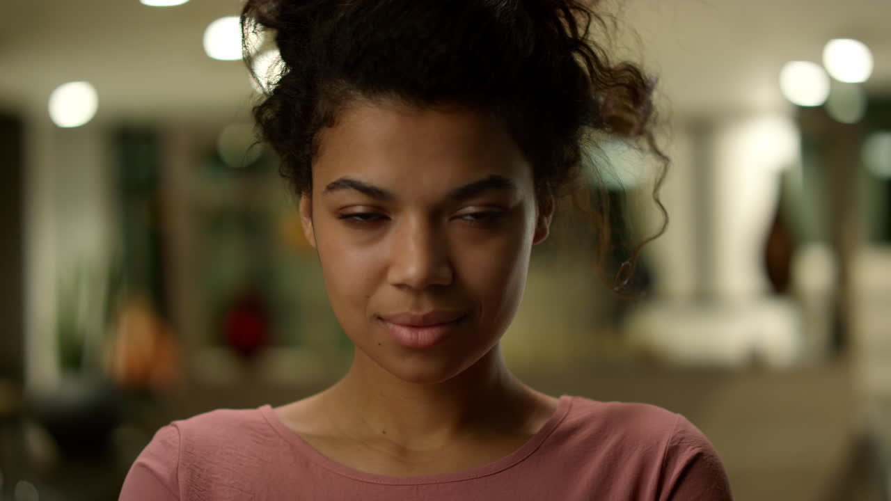 African business woman portrait in office, confident businesswoman