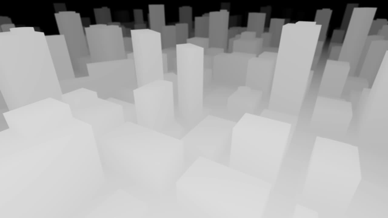 3D City Map Black and White rotation