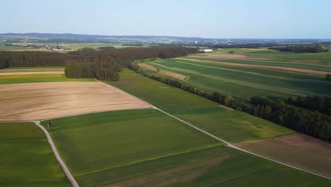 stunning aerial top view flight hunting booth austria europe field meadow road sunset summer 23