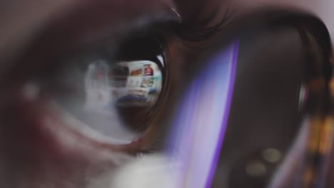 woman eyeglasses reflection of computer display