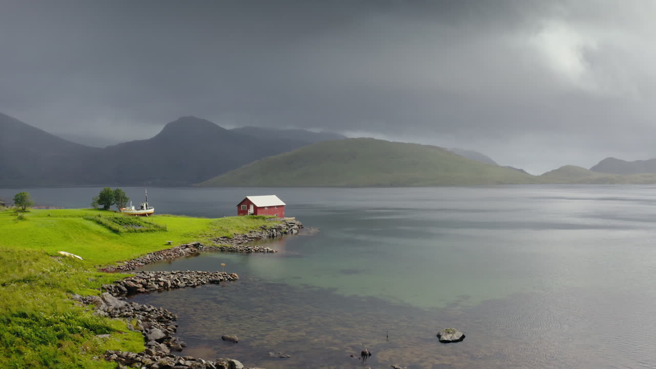 Lofoten Islands aerial landscape