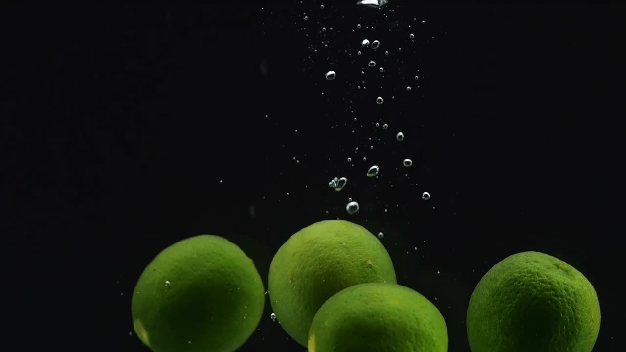 limas cayendo en el agua