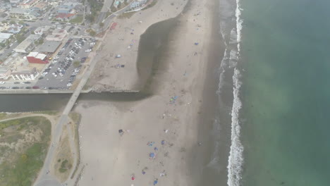 AERIAL---Overhead-of-Foggy-Beach