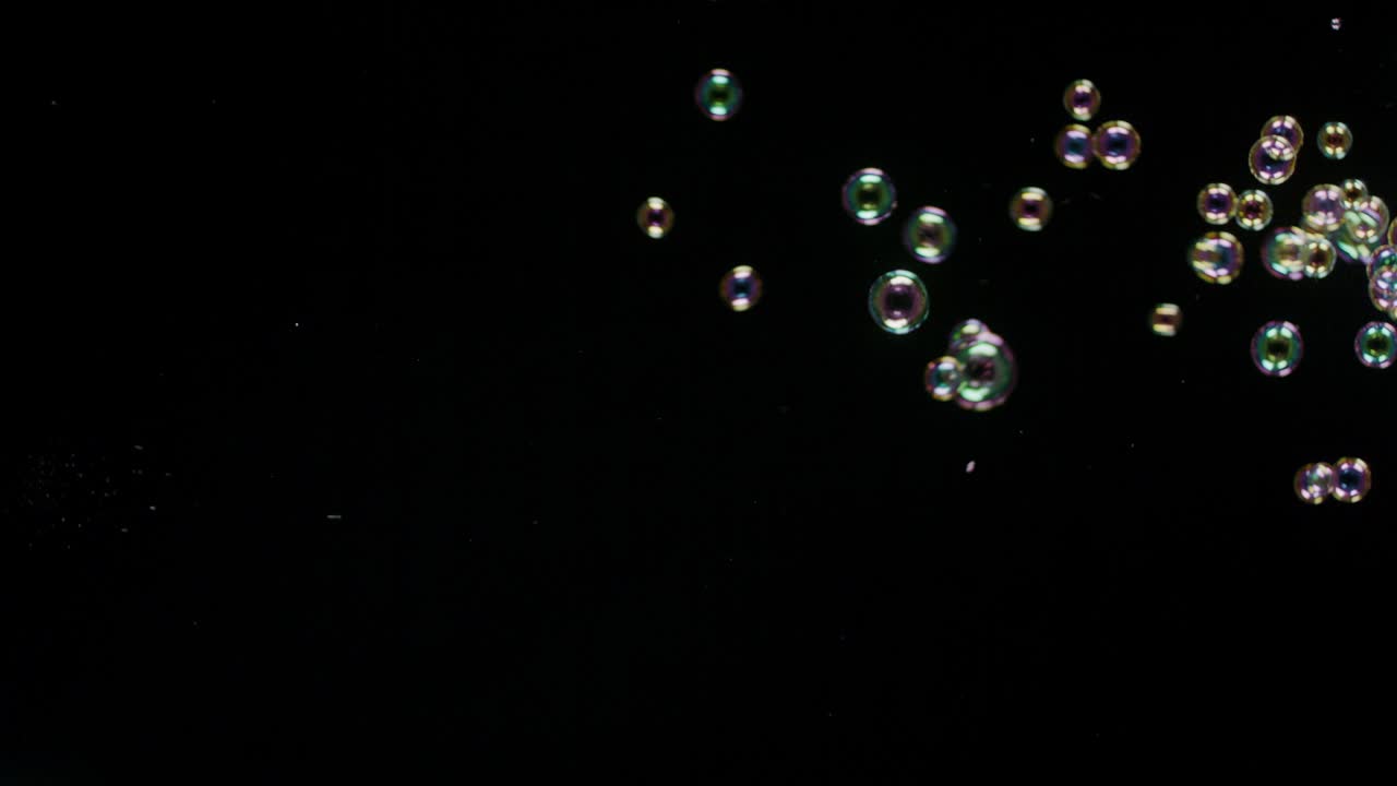 Soup Bubbles Isolated on Black Background