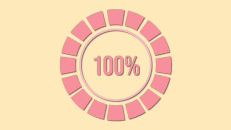 circular progress bar animation with percentage increments, transitioning smoothly from 16% to 100% on a yellow background