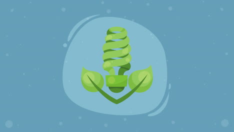 animación verde de bombillas ecológicas
