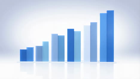 abstract 3d bar chart representing business growth and data trends