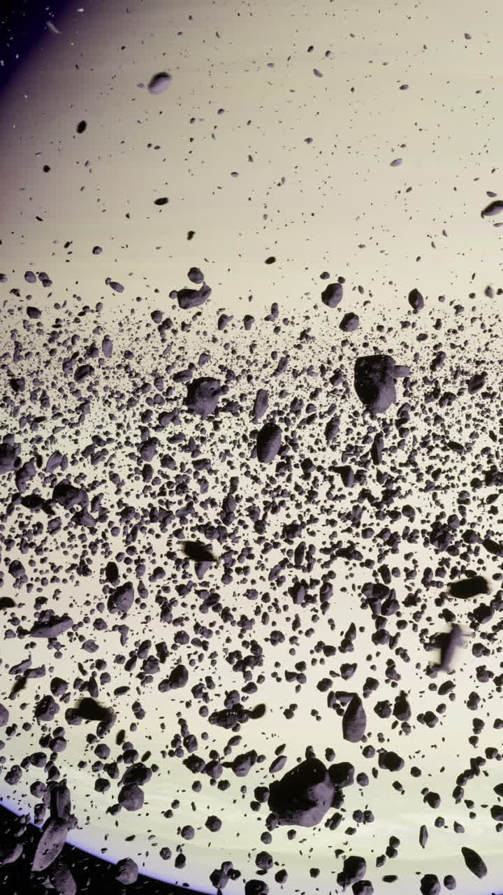 Stunning view of debris field surrounding a distant celestial body in space