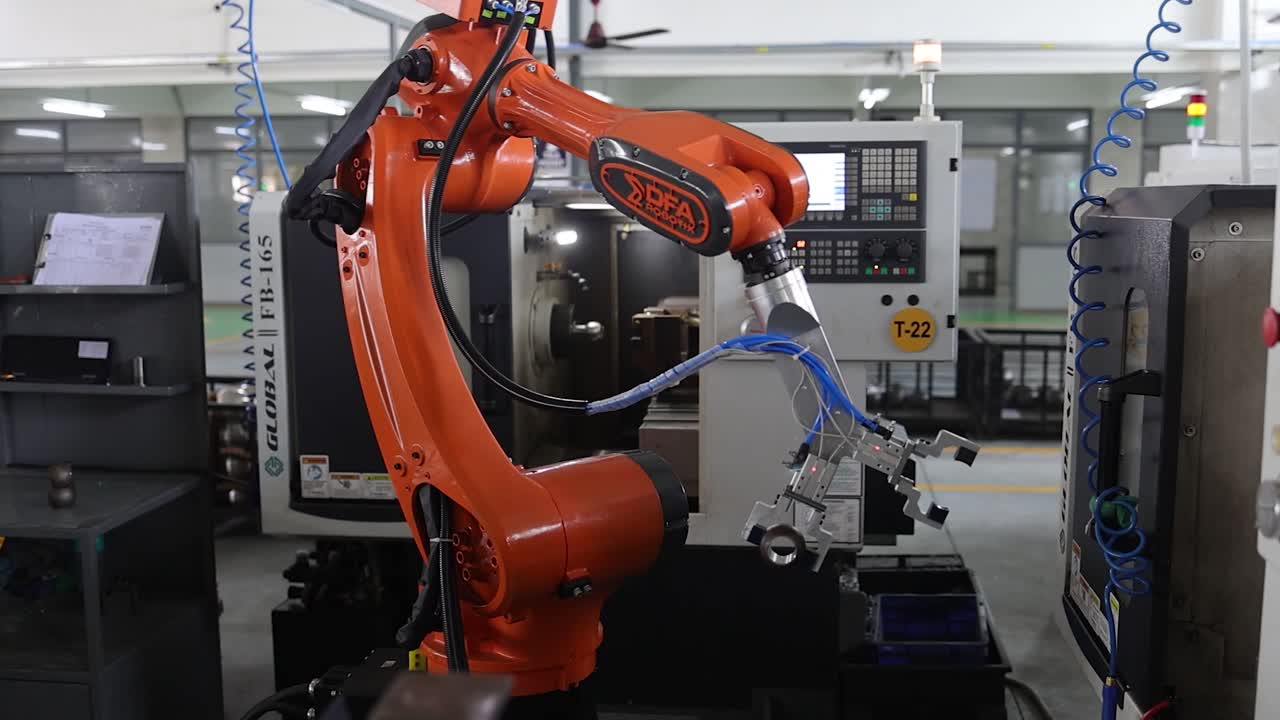 robotic arm with metal parts. industry. Industry 5.0, industrial 4.0 concept