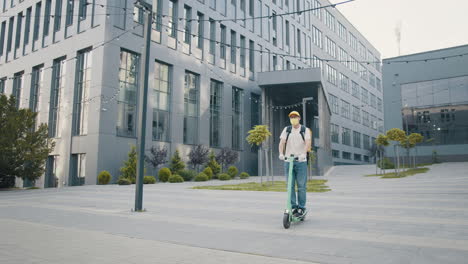 delivery person on electric scooter