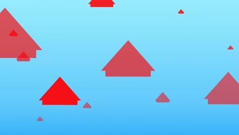 animation of multiple red arrows pointing up on blue background