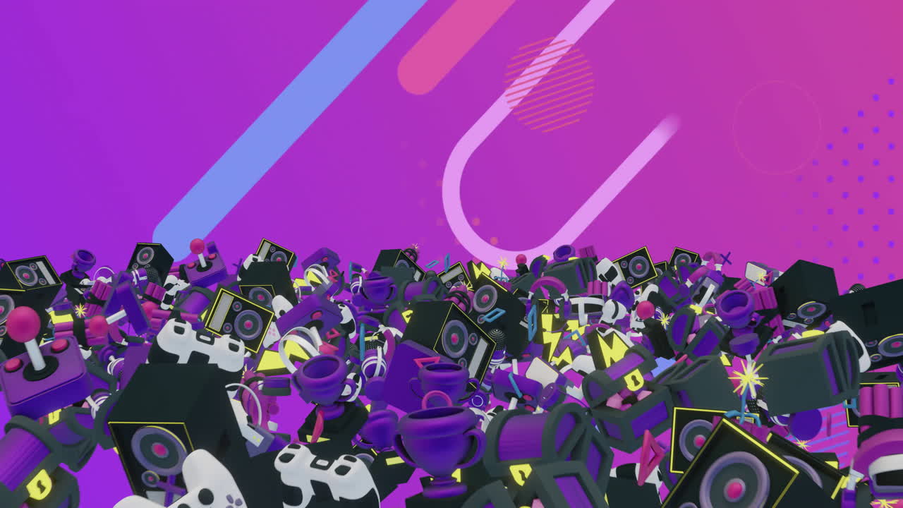 animación de iconos de juegos sobre formas