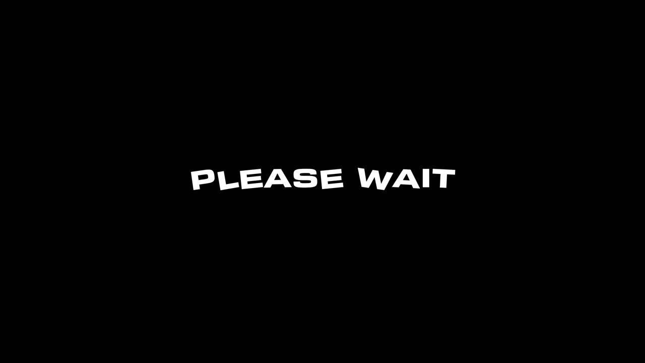 Please Wait Text Display on Black Background