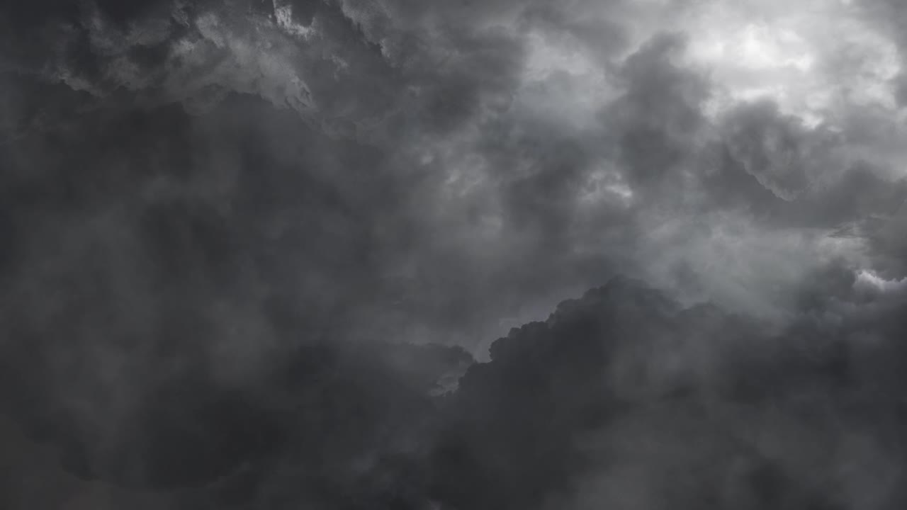 Supercell thunderstorm in the dark sky