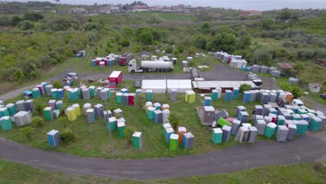 Aerial-shot-of-the-plastic-toilet-storage