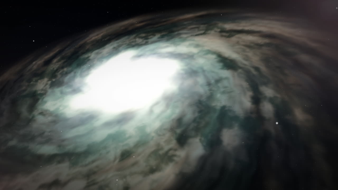 acercándose al centro de una galaxia espiral en el universo