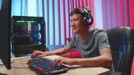 Happy Gamer Enjoying Video Game