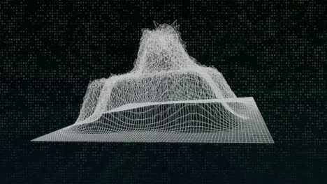 4k animation abstract wireframe analysis spin mountain.