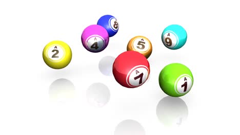 las bolas de la lotería caen.