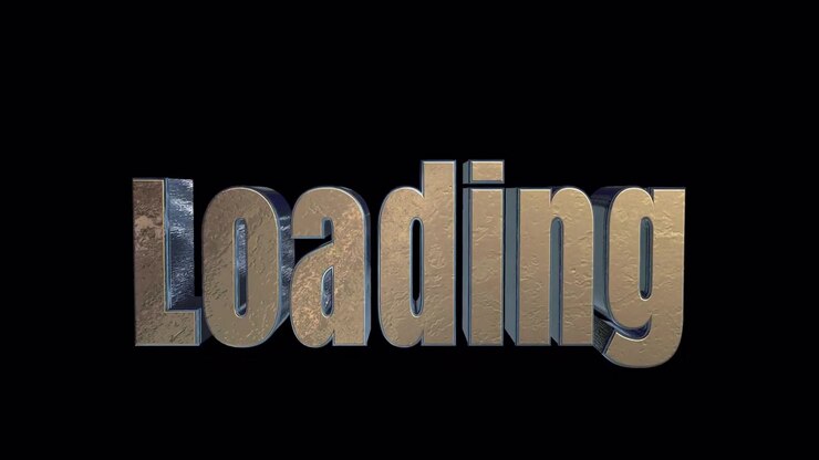 Bronze Loading 3D Text Alpha Channel Transition