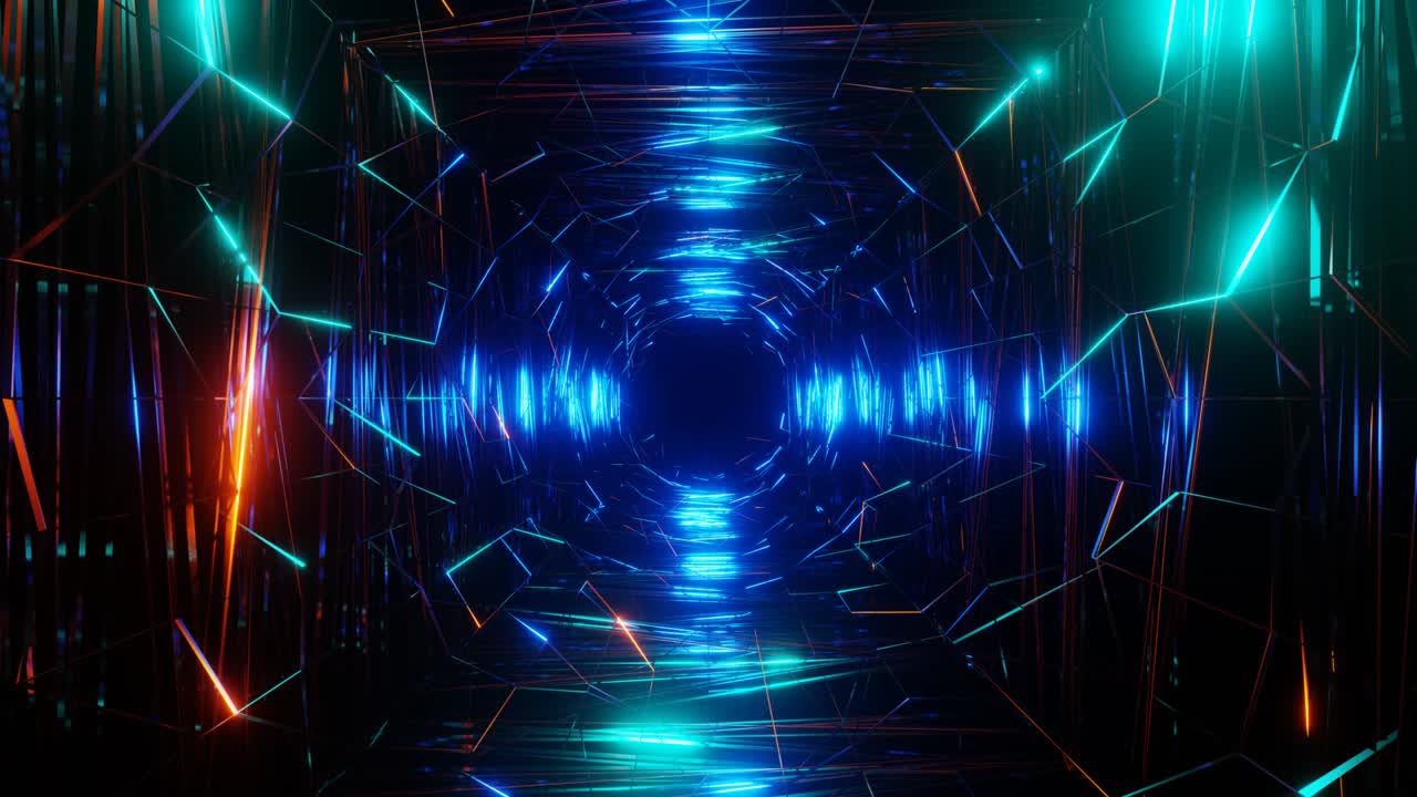 animación en 4k 3d. vuelo en un túnel de ciencia ficción abstracto. gráficos de movimiento futuristas, fondo de alta tecnología.
