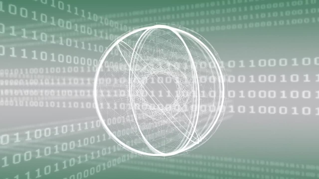 Animation of circles spinning over binary coding