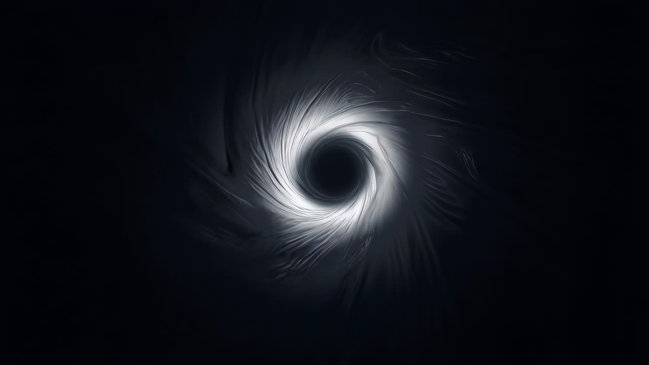 Abstract White Swirling Vortex in Dark Space