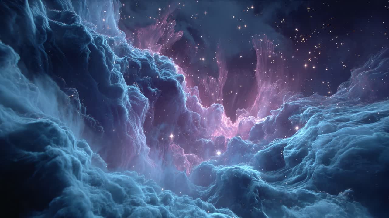 Stunning Cosmic Nebula: Explore the Ethereal Beauty of Colorful Gas Clouds and Distant Stars Amidst the Enigmatic Galaxy in this Breathtaking Visual Journey