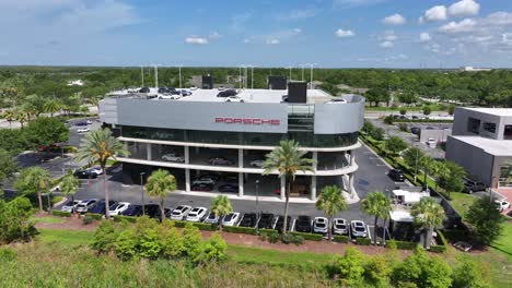 aerial view of a porsche dealership in florida