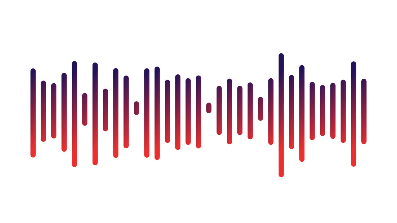 Animated Audio Equalizer Sound Wave on White Background