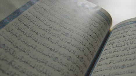 handheld shot of the quran pages