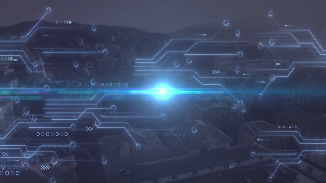 데이터 처리, 풍경 및 연결의 애니메이션