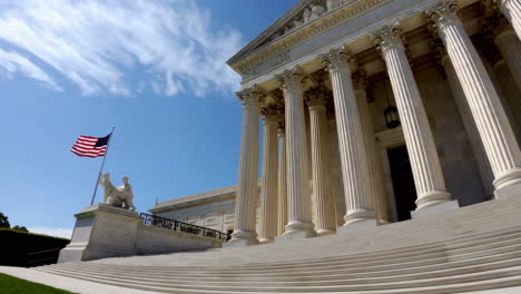 united states supreme court building with american flag