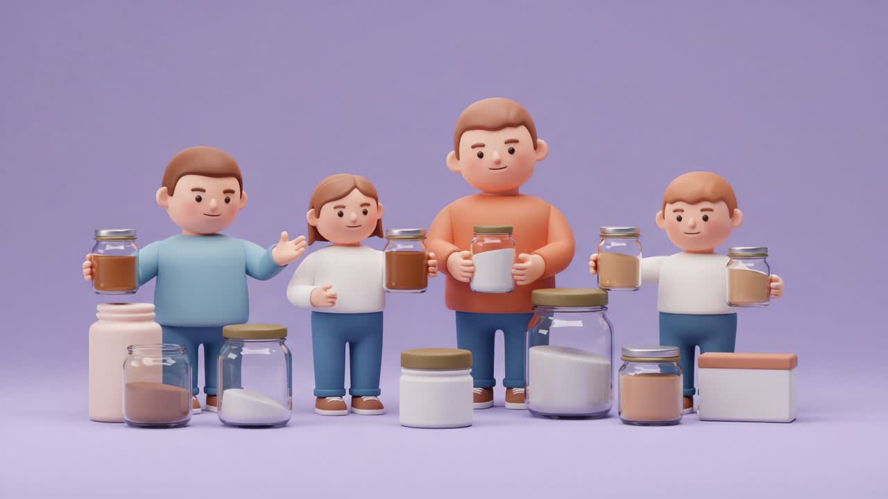 A Fun Family Moment: Engaging Characters Celebrate Their Love for Cooking and Exploring Unique Ingredients Together in a Colorful Kitchen Environment