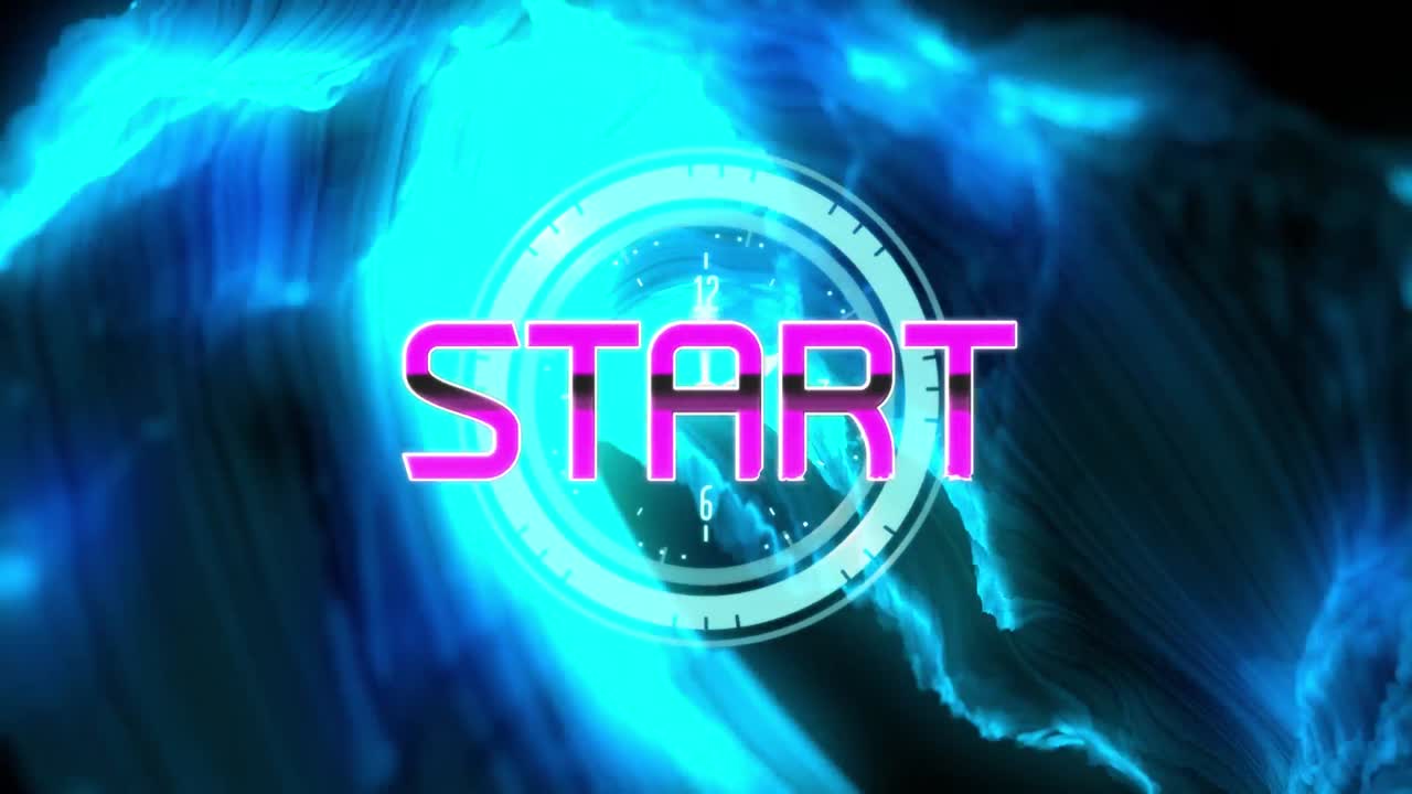 animación del texto de inicio sobre las formas