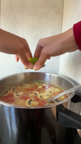 preparing a tasty soup