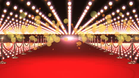 animation of gold dots over red carpet and blinking lights