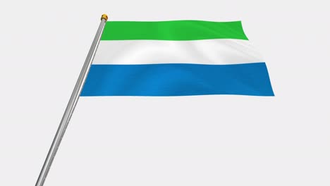 loop video of sierra leone flag  fluttering in the wind, slow motion video of 4k , with alpha channel