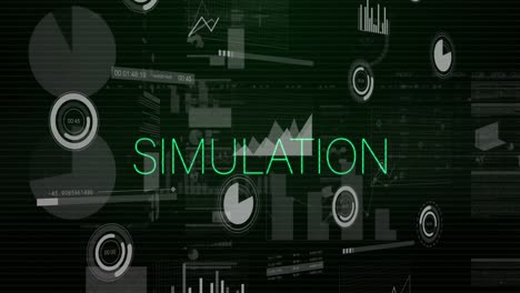 Animation-of-simulation-text,-statistics-and-data-processing