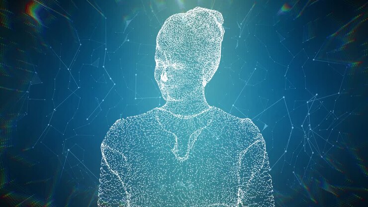 3d render of abstract face analysis. Biometric identification scan concept. Authentication technology. Loopable animation.