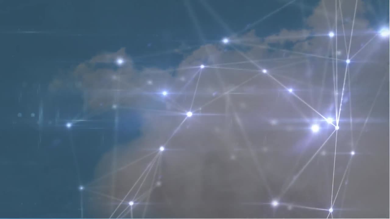 animación de la red de conexiones en el cielo