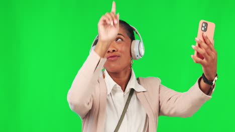 green screen, dance and woman with music