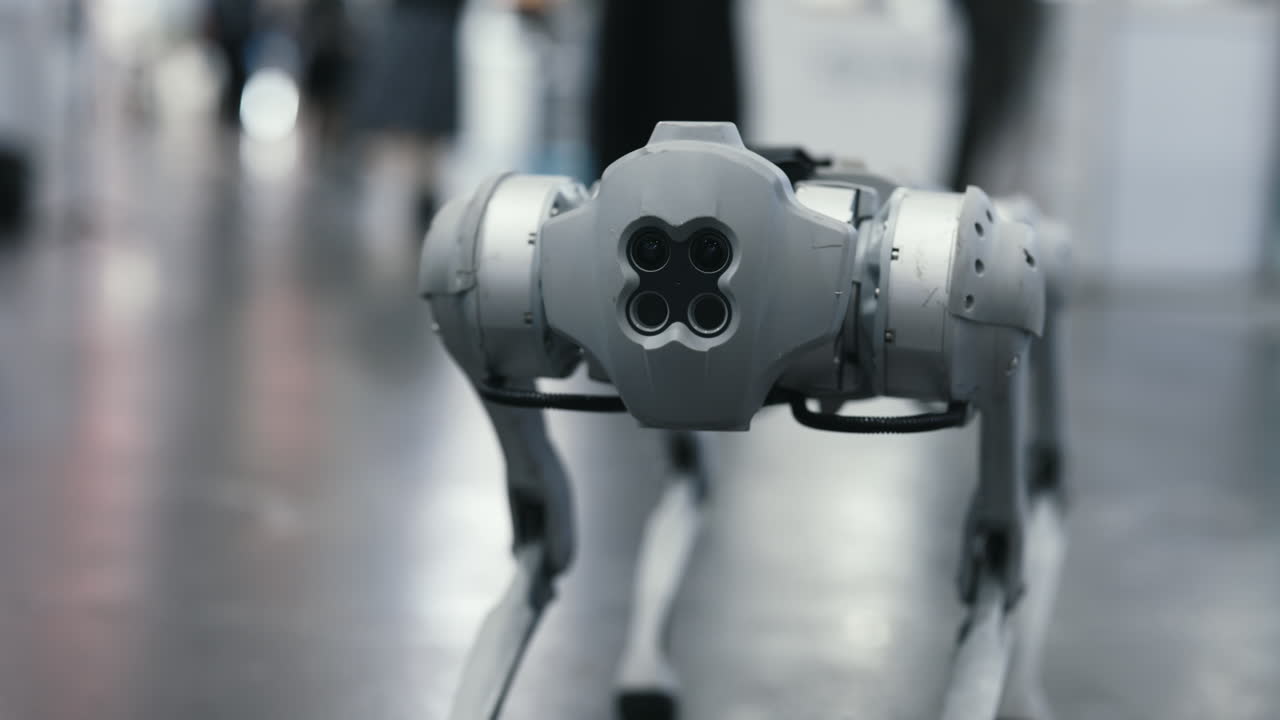 Close-up of a Modern Quadruped Robot Dog