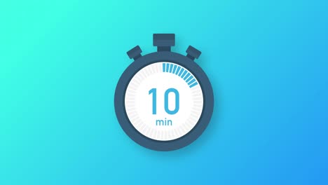 the 10 minutes, stopwatch icon. stopwatch icon in flat style. motion graphics.