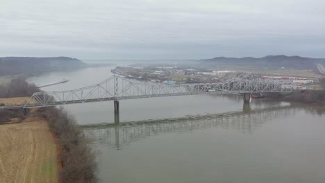 4k drone arial of ohio river