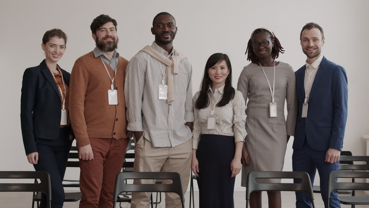 Diverse Businesspeople Posing Smiling